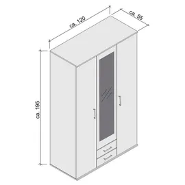 Pol-Power Karl 120 x 195 x 55 cm Weiß