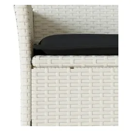 vidaXL Gartenstühle mit Kissen 2 Stk. Weiß Poly Rattan