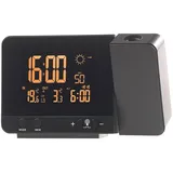 Infactory Funk-Wetterstation mit Projektions-Wecker, Außensensor & USB, schwarz