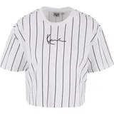 Karl Kani Small Signature Essential Pinstripe Crop Tee White/Black, L