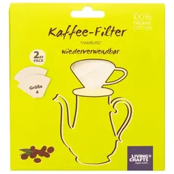 Living Crafts Kaffeefilter aus Baumwolle Gr.4 (2St)