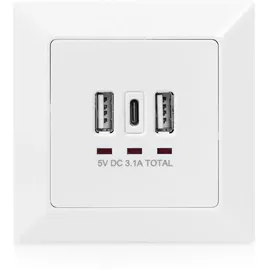 Digitus Unterputz Ladedose USB 2x USB A 1x USB Type-C, weiss
