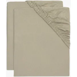 jollein Spannbettlaken Baumwolle-Jersey 60 x 120 cm Olivgrün 2 St.