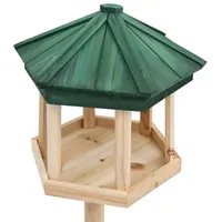 vidaXL Vogelfutterhaus mit Ständer Tanne Massivholz 33x110 cm