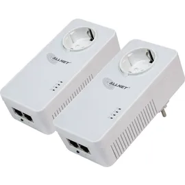 Allnet Powerline 1200Mbit 2er Bundle Bridge RJ45 HomePlugV2 "SmartLink" Passtrough ALL1681205v2 (1200 Mbit/s), Powerline,