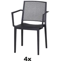 Siena Garden Stapelsessel-Set Square 4-teilig Anthrazit