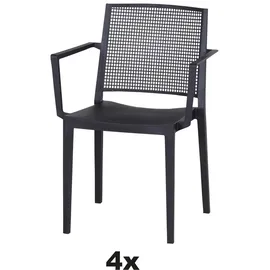 Siena Garden Stapelsessel-Set Square 4-teilig Anthrazit