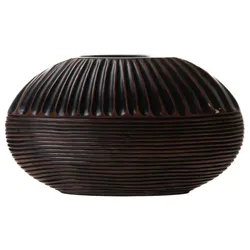 Vase Brazzaville klein - Braun Rund Kunstharz Amadeus 28x7.5 cm
