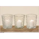 Boltze Windlicht Elsa Glas 15,0cm/14,0cm