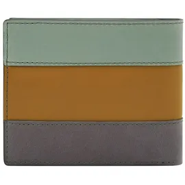 Fossil Leder Kartenetui Everett Bifold Card Case Sage braun grün - Braun/Grün/Grau