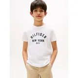 Tommy Hilfiger Kids Tommy Hilfiger T-Shirt CURVED HILFIGER GRAPHIC TEE SS für Kinder bis 16 Jahre, großer Logo-Print weiß 152 (12J)
