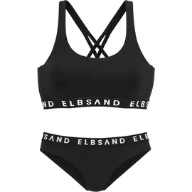 Elbsand Bustier-Bikini, mit kontrastfarbenen Schriftzügen, Gr. 34, Cup A/B, schwarz, , 90755400-34 Cup A/B