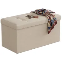 Relaxdays Sitzbank aus Stoff Beige