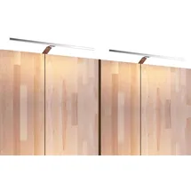 Kalb Material Für Möbel kalb | LED Aufbauleuchten 1-4er SET 60cm rechteckig Schrankbeleuchtung inkl. Netzteil mit Fußschalter - Grau