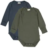 Müsli Langarmbody 2er-Pack Deep Green/Night Blue, | 92