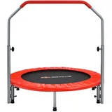 Costway φ101cm Mini Trampolin, faltbar, Kindertrampolin mit Haltegriff, - rot