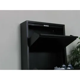 VCM ebuy24 Schuhschrank mit 4 Klappen/ in Metall Schwarz