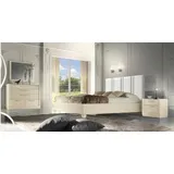 JVmoebel Schlafzimmer-Set Elegantes Schlafzimmermöbel Set aus Holz in strahlend weiß, Made in Europa weiß