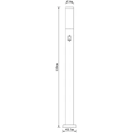 GLOBO Stehleuchte Außenleuchte Edelstahl 12,7x110 cm 2er Set grau