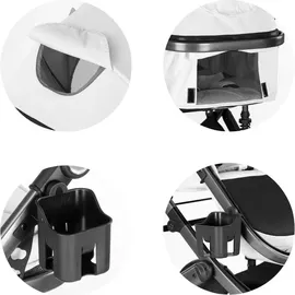 Chipolino Kinderwagen 3 in 1 Amore Babyschale Adapter Wickeltasche Fußabdeckung grau gemustert