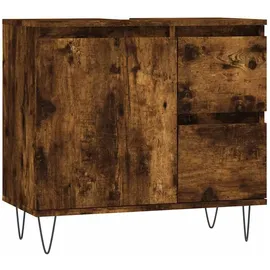 vidaXL Badschrank Räuchereiche 65x33x60 cm Holzwerkstoff