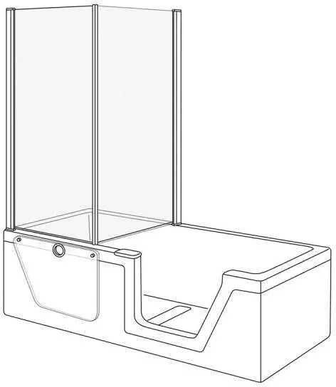 Duscholux Step-In Pure 2 Badewannenflügel.. - Duschkabinen-Faltwand