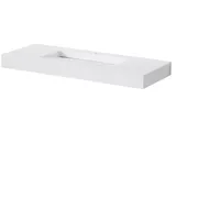 Steinberg Serie 444 Wand-Waschtisch, 1200x460x100mm, SOLIDSurface, 1 Hahnloch, ohne