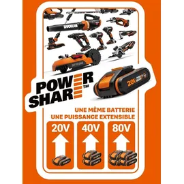 Worx Akku & Ladegerät Kit 20 V 4 Ah 2 Stück