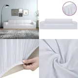 Vidaxl - Stretch Sofahusse 4-Sitzer Weiß Polyester-Jersey - Sofahusse - Sofahussen - Home & Living - Weiß