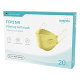 EUROPAPA® 20x FFP2 Fisch-Form Gelb Masken Atemschutzmaske 5-Lagen Staubschutzmasken hygienisch einzelverpackt Stelle zertifiziert EN149 Mundschutzmaske EU2016/425