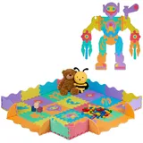 Relaxdays Puzzlematte, 4 x 4 Spielmatte mit Rand, Roboterteile, schadstofffreie Schaumstoffmatte, Kindermatte, bunt