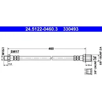 ATE Bremsschlauch ATE 24.5122-0460.3 für Peugeot J7