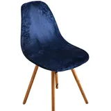 Meigeh Esszimmerstuhlhussen Skandinavische Samt Stuhlhussen Stretch Stuhlhussen Stuhlbezüge Skandinavische für Esszimmer Tibetisches Blau 6er Set