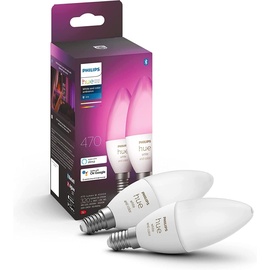 Philips Hue White and Color Ambiance 470 LED-Bulb E14 4W, 2er-Pack (929002294205)