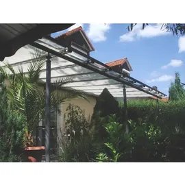 Floracord Seilspannsonnensegel Innenbeschattung rechteckig 420 x 140 cm silbergrau