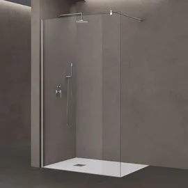 doporro Luxus Duschwand für Dusche Duschabtrennung 50x200cm Walk-In Dusche 8mm ESG-Sicherheitsglas Klarglas inkl. Nanobeschichtung Bremen01K