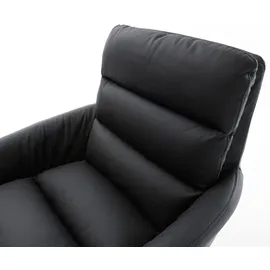 DeLife Freischwinger Abelia-Flex mit Armlehnen Echt-Leder Schwarz Freischwinger flach Schwarz