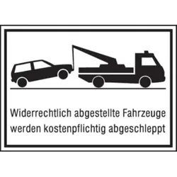 SafetyMarking Parkverbotsschild Alu B400xH250 mm Unberechtigt abgestellte Fahrzeuge w.