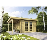WOLFF FINNHAUS Gartenhaus »Pulti 34-B Typ 3«, Holz, BxT: 480 x 300 cm (Außenmaße) - braun