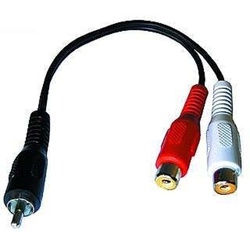 Cinch-Stecker auf 2xCinch-Kupplung 0,2 m