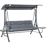 Outsunny Hollywoodschaukel Grau/Schwarz 3-Sitzer