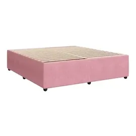 vidaXL Boxspringbett mit Matratze Rosa 180x200 cm Samt