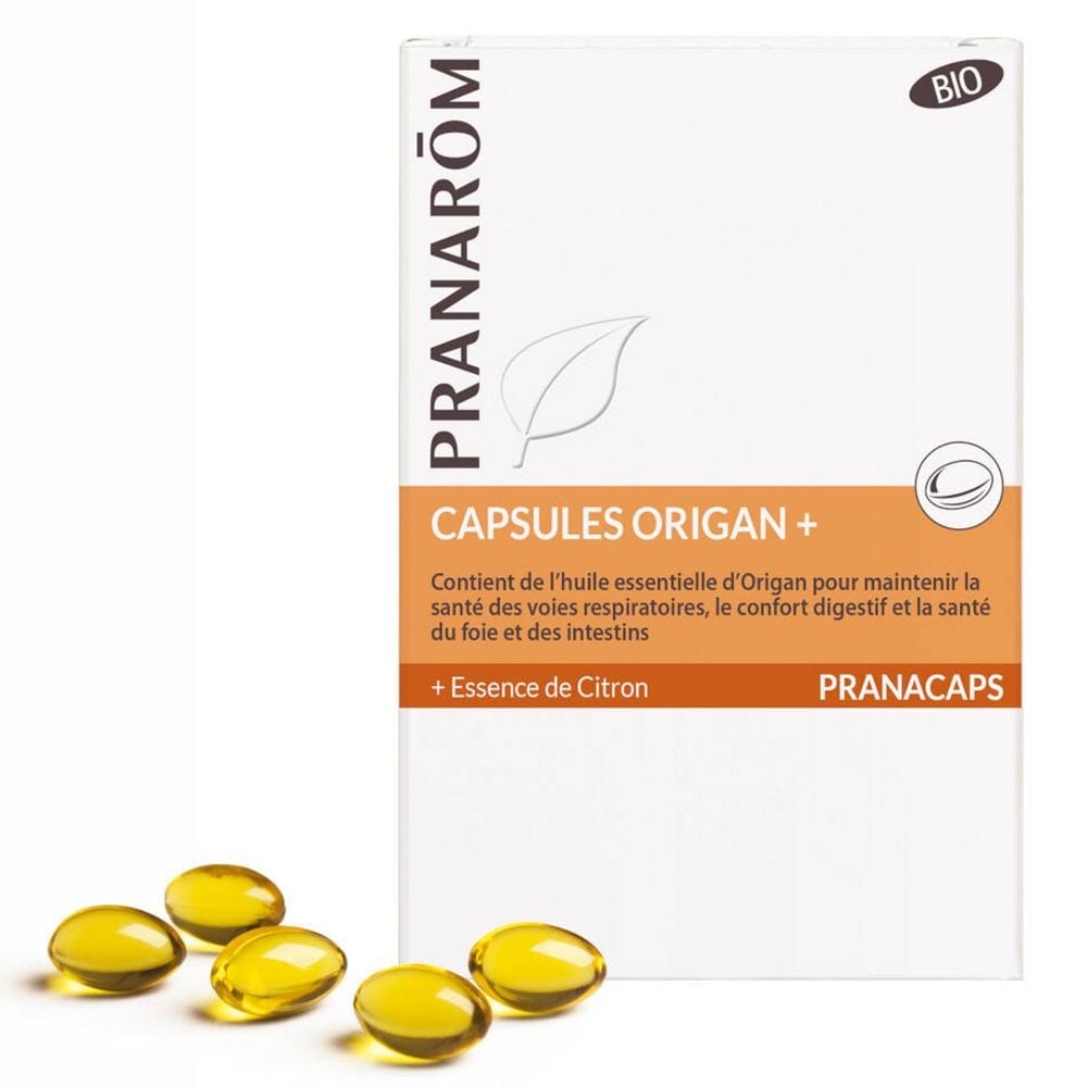 Pranarom Capsules Origan + Essence de Citron Organischer Oregano + Zitronenessenz Aromatische Widerstandskapseln