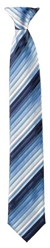 Krawatte mit Clip Fb. Blautöne gestreift  : Blautöne gestreift : 100% Polyester (gestreift)