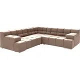 Designwerk Ecksofa Temple L-Form, tolles Designsofa, mit Sitztiefenverstellung beige