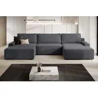 TRENDMANUFAKTUR Wohnlandschaft Challenge, Schlafsofa mit Bettkasten, Couch in U-Form, Breite 333 cm, XXL Sofa mit Bettkasten & Schlaffunktion, auch in trendigem Cordstoff grau