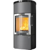 Kaminofen HARK 44-5.2 GT ECOplus 5 kW - Ofenkacheln: Schwarz-Glänzend - Korpus: titan/verchromt