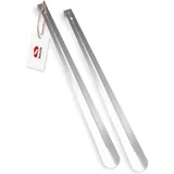 SULPO 2er Pack 66cm Stabil Schuhlöffel aus Edelstahl - Schuhlöffel Lang - Schuhlöffel Metall mit Aufhängeloch - Schuhanzieher Lang - Shoe Horn - 2 x 66 cm