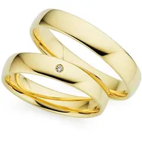 Trauring PHÖNIX "Schmuck Geschenk Gold 333 Trauring Ehering LIEBE versch. Varianten" Gr. 49, gold (gelbgoldfarben), Fingerringe, Damen, 49, 0,01 SI = kleine Einschlüsse mit Brillant, Gelbgold 333, 4mm, Trauring, Made in Germany, wahlweise mit oder ohne Brillant
