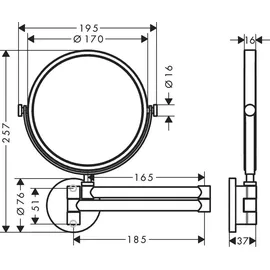Hansgrohe Rasierspiegel Axor Uni. Circular Wandmontage, mattweiß